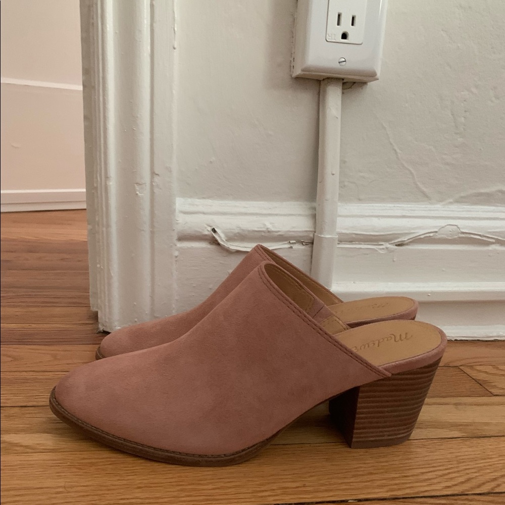 Madewell Harper Mule Suede Old Rose color size 8.5